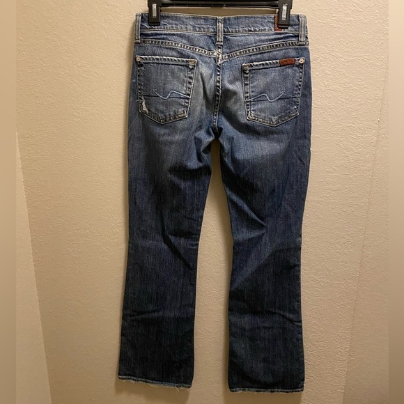7 For All Mankind Distressed Bootcut Jeans - Picture 5 of 10